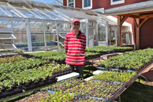 David Ruch posing with winter greens. 