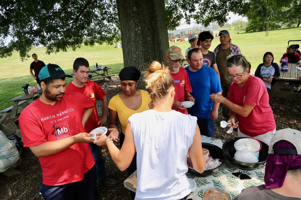 Liza (front and center) at the 2019 Volunteer Appreciation Ice Cream Social with Growers, Volunteers, Staff, and others.